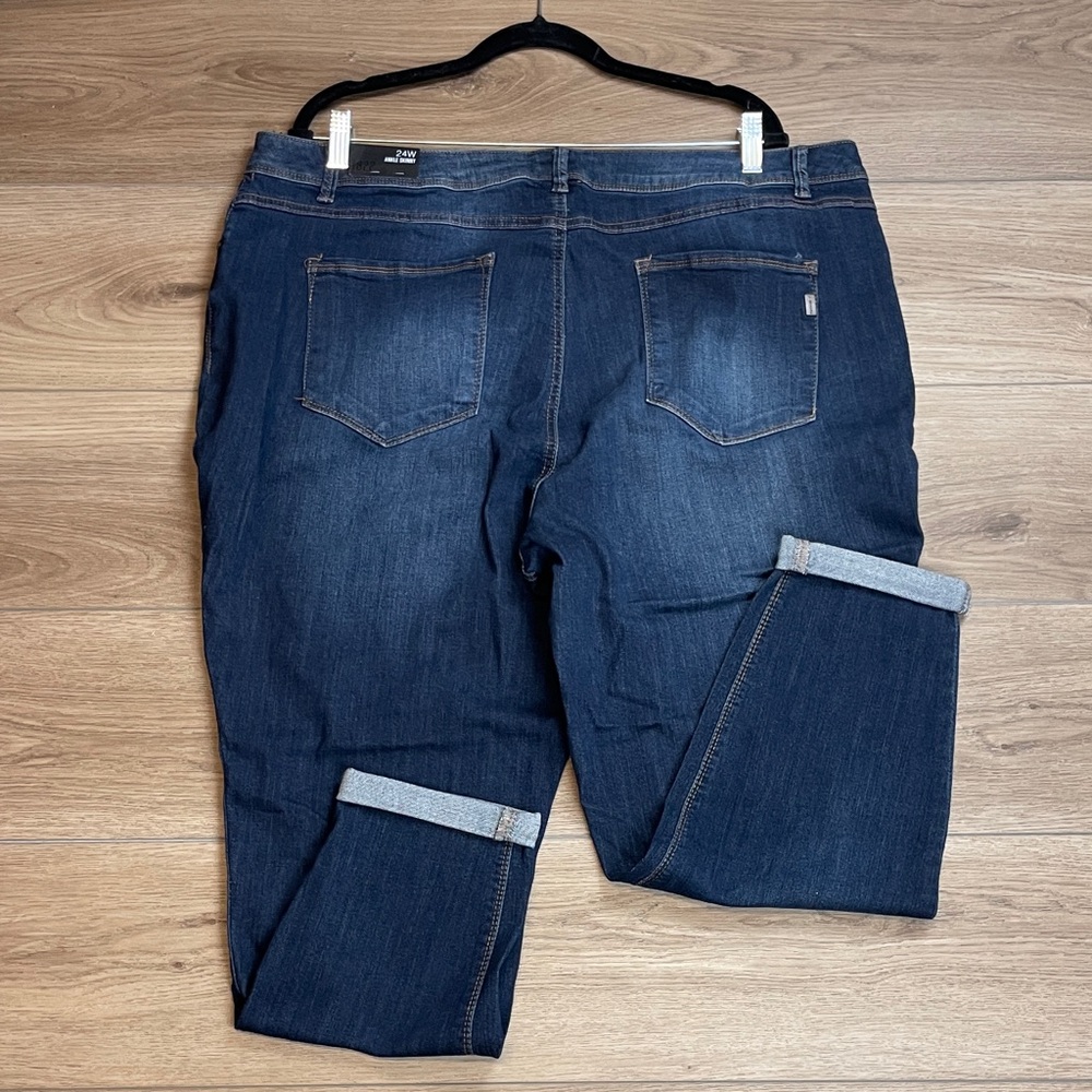 NWT 1822 Ankle Skinny Jeans Size 24W Mid High Rise Dark Wash Denim Stretchy - Picture 2 of 11